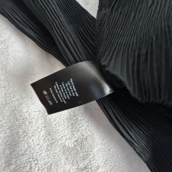 Rag & Bone Womens Pleated Button-Up Blouse Medium Black Long Sleeve Lightweight - Picture 5 of 8